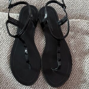 Rebecca Minkoff Black Thong Sandals Size 9 Studded Barley Worn